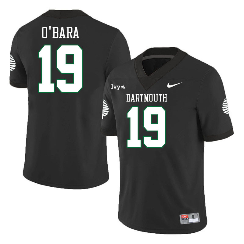 Dartmouth Big Green #19 Grayson O'Bara College Football Jerseys,Uniforms Stitched-Black